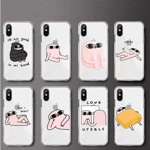 Ketnipz Colorful Cute Cartoon Phone Case Transparent soft For iphone 5 5s 5c se 6 6s 7 8 11 12 plus mini x xs xr pro max