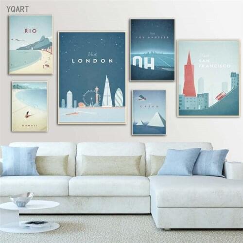 Minimalist Travel City Poster New York Berlin Landscape Canvas Paintings on The Wall Decorative Pictures for Modern Home Decor