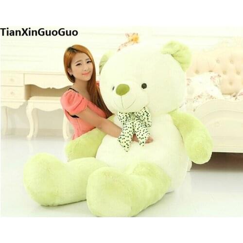 Stuffed toy large 140cm cartoon green teddy bear plush toy doll soft hugging pillow birthday gift b2877