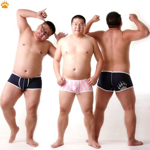 New Arrival Bear Claw Paw Plus Size Mens Net Boxers Sexy U Bag Shorts Gay Bear Breathable Underwear Pink M L XL XXL