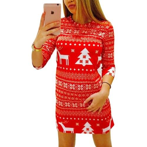 Autumn Winter Womens Dress Christmas Knitted Dress Long Sleeve Round Neck Mini Dress Sexy Slim Womens Clothes Streetwear Y2k