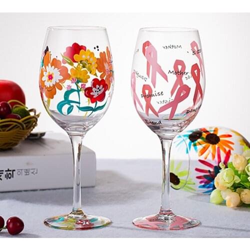 Hand Painted Colorful Wine Glasses Crystal Goblet Champagne Cup Stemware For Vodka Wedding Home Bar Hotel Drinkware