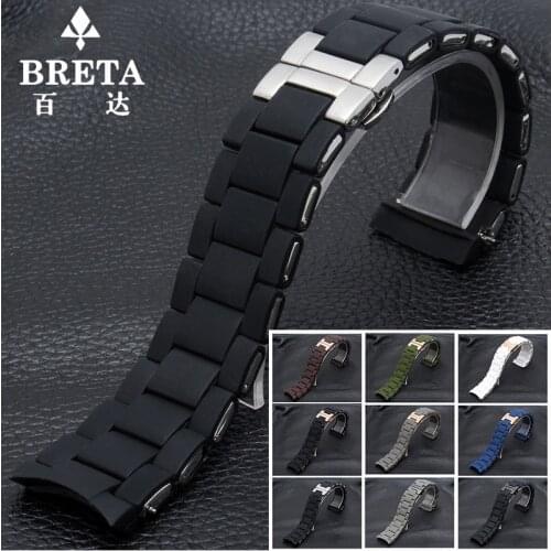 BRETA Silicone Rubber strap Watch band Amani for AR5920 AR5906 AR5905 AR5858 5943|5941|5867|5981 20 23mm watchband