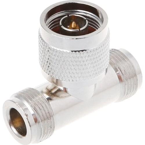 T Shape N Male To 2 N Female Triple RF Connector 3-way Coaxial Adapter Cable mount