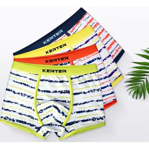 New Summer Brand 4 colors Children Striped Pattern Printed Baby Quality Cotton Knitted Elastic Boys Boyleg UnderPanties