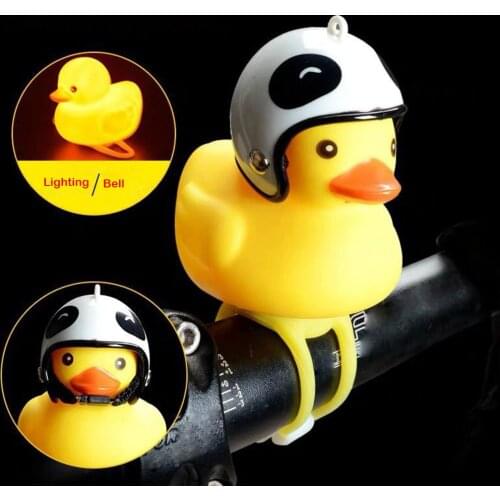 Bicycle Bells Bike Handlebar Duck Head Light Cartoon Silica Gel Little Duck Shape Shining Bicycle Bell Bike Light Accessories