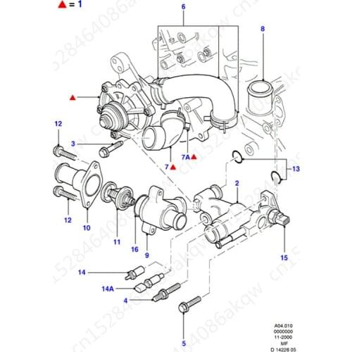 Water Pump Assembly 1992Fo rdM ond eo2001 Engine water pump Cooling water pump assembly with water pipe Cooling water pump