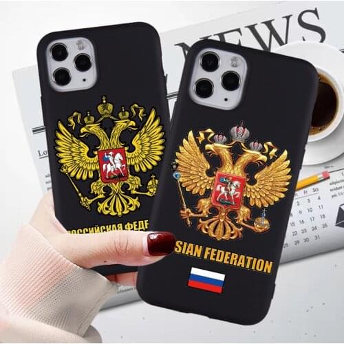 Funny Phone Cases for iPhone 12 SE 11 Pro 6s 7 8 Plus X XS MAX XR Coat of Arms of Russia Case Soft Silicone Covers Accessories