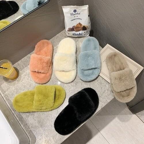 Winter home slippers 2020 new thick bottom fur slippers ladies plus size foreign trade warm slippers women shoes 35 40 41 42