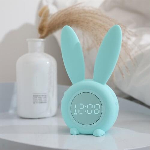 Rabbit Sound Induction Timer Alarm Clock Creative LED Digital Alarm Clock Induction Small Alarm Clock USB Clock With Night Light