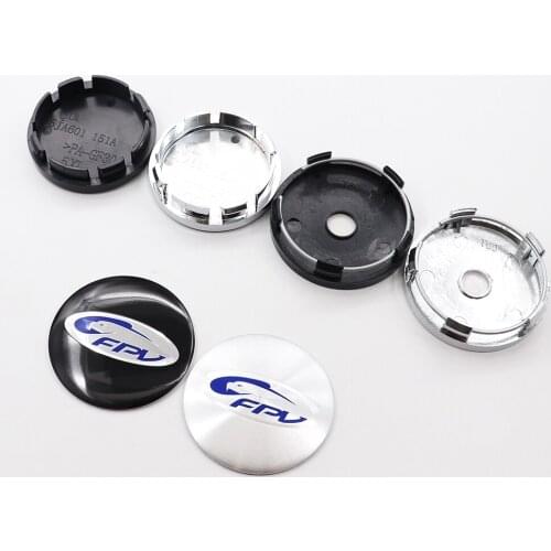 4pcs 56mm or 60mm FPV Car Logo Wheel Center Cap Rim Badge Dust-Proof Covers Decal Auto Refit Decoration Emblem Sticker Styling