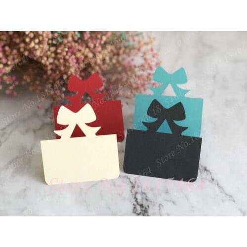 50pcs Bow Tie Place Cards Wedding Party Table Name Activity Cards Invitation Card Wedding Banquet Party Decoration Supplies