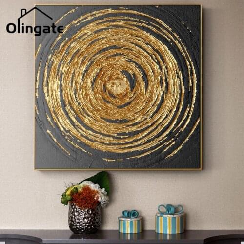 Abstract Modern Artwork Canvas Painting Nordic Gold Cycle Wall Picture One Piece Canvas Art Poster Home Living Room Decoration