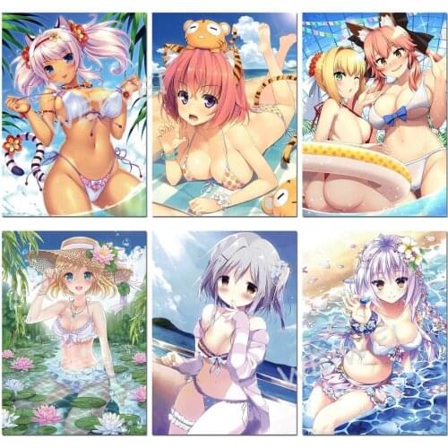 Diamond Painting Japanese Cartoon Sexy Bikini Anime Girl 5D Diy Diamond Embroidery Cross Stitch Kit Mosaic Home Room Decoration