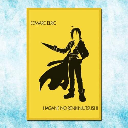 Anime Fullmetal Alchemist Edward Elric Roy Vintage Posters Art Silk Poster Canvas Retro Print For Home Room Decor Decoration-039