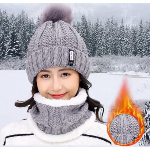 Balaclava Womens Knitted Hat Scarf Caps Neck Warmer Winter Hats For Men Women Skullies Beanies Warm Fleece Cap 8 Colors