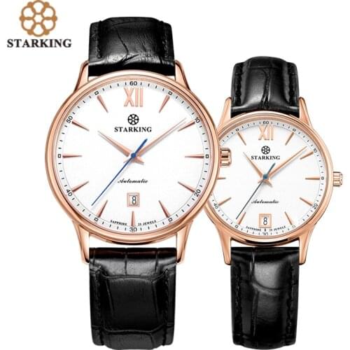 STARKING Luxury Men Women Mechanical Watch 2019 Fashion Lovers Gift Sapphire Crystal Dial Automatic Calendar Couple Timepieces