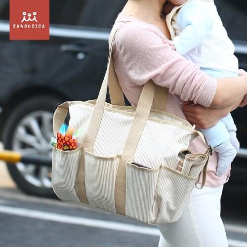 [CHOOEC] Super large capacity Mommy package single shoulder big baby trip bag waterproof canvas gift waterproof diaper pad bags