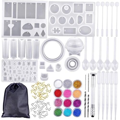 Silicone Resin Moulds for Jewelry Making UV Resin Mould Casting Kit DIY Sphere Diamond and Many Different Shapes