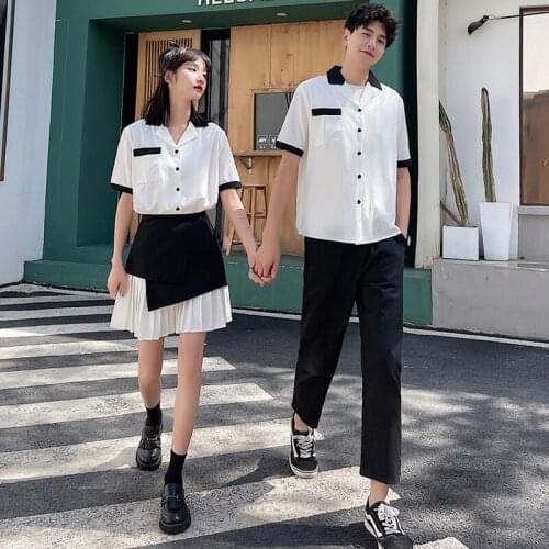 Summer 2021 new trend short-sleeved T-shirt couples clothes couples clothing