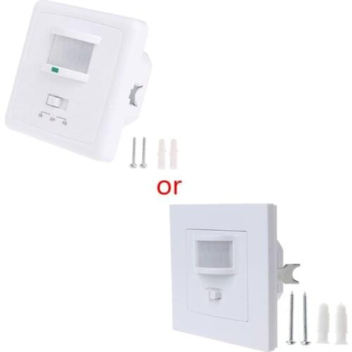 Infrared PIR Motion Sensor Switch PVC Recessed Wall Lamp Bulb Switchs On/Off and Wall Mounted 9m Automatic PIR Switch Light Bulb