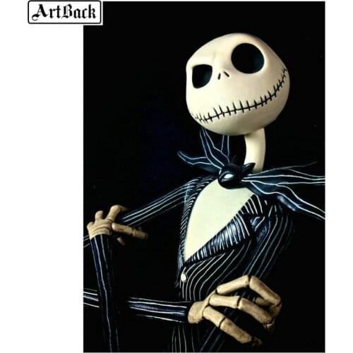 ARTBACK 5d diy diamond painting skull jack icon full square drill cross stitch 3d mosaic full circle diamond embroidery skull