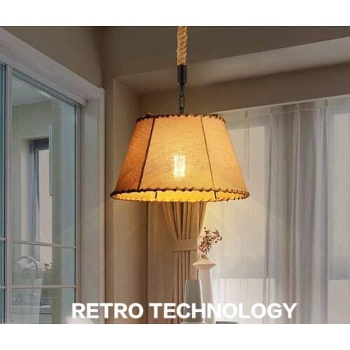 Loft&Warm creative fabric iron art pendant lights Industrial style rope line E27 LED hang lamp for cafe&porch&stairs&bar CYDD045