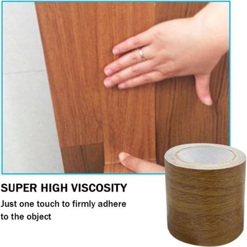 5m/Roll Wood Grain Repair Tape Waterproof Self-Adhesive Duct Tape Furniture Renovation Floor Sticker Home Decor Access Dropship