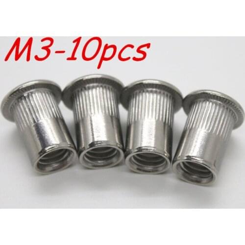M3 Metric thread 304 Stainless Steel Rivet Nut Rivnut Inserts Nut 10Pcs/Lot Free Shipping