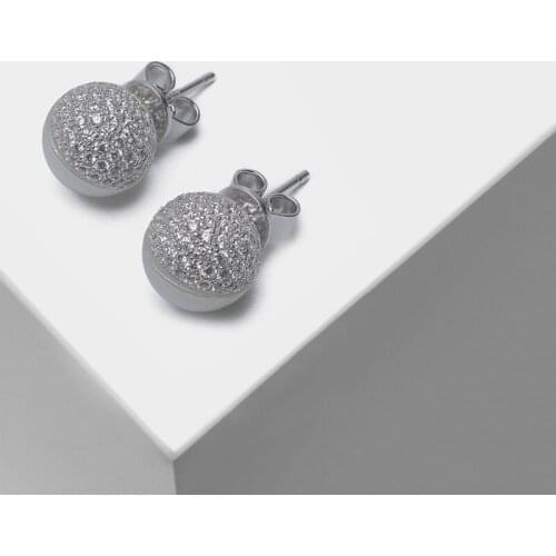 Amorita boutique 925 ball pearl design fashion small stud earrings