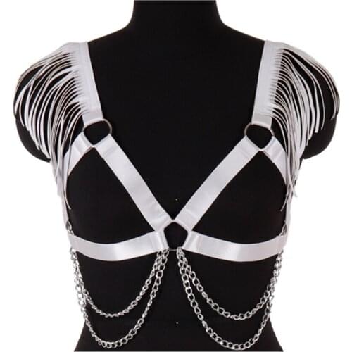 Metal Chain Accessories Sexy Harness Fashion Belt Black Tops Halloween Carnival Exotic Costume Punk Goth Suspender Underwear