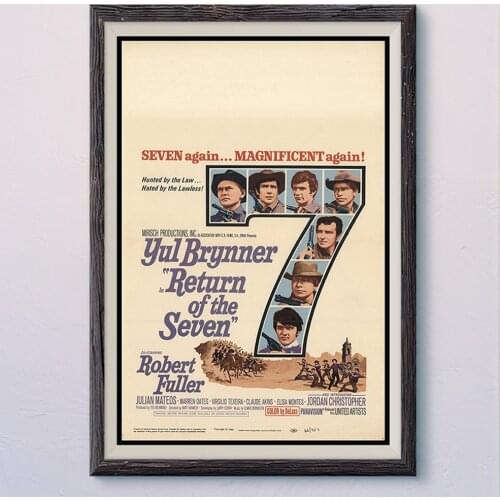 N285 RETURN OF THE SEVEN Vintage Classic Movie Wall Silk Cloth HD Poster Art Home Decoration Gift