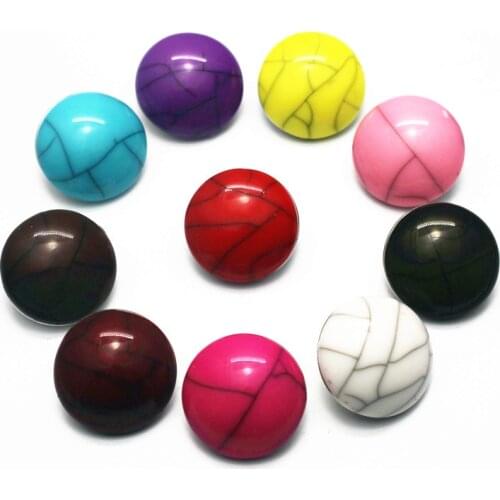 Hot selling Mix 10pcs/lot glass crack crystal snap buttons resin 18mm leather clasp snap button Bangles snap bracelet jewelry