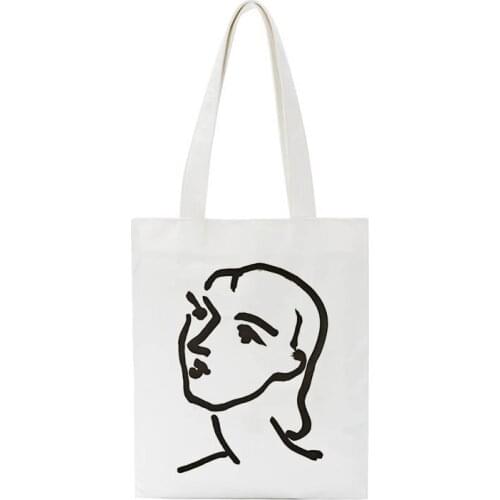 New Vintage Matisse Canvas Cartoon Art Print Abstract Female Canvas Large Capacity Casual Fashion Shoulder Bags