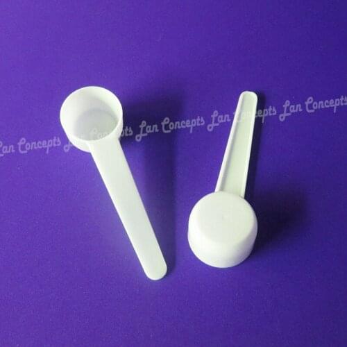 100pcs/lot 10ML Plastic Measuring Scoop 5g Measure Spoons 5 gram Food Grade PP Spoon Kitchen Baking Tools - white free shipping