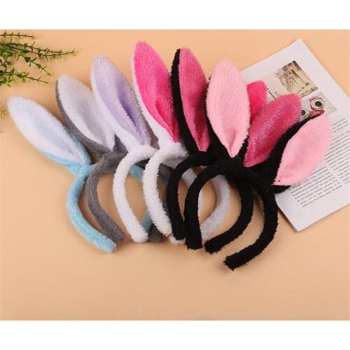 Women Lovely Headband Rabbit Ear Headband Elastic Hairbans Fancy Dress Costume Bunny Ear Headwear Kids headband