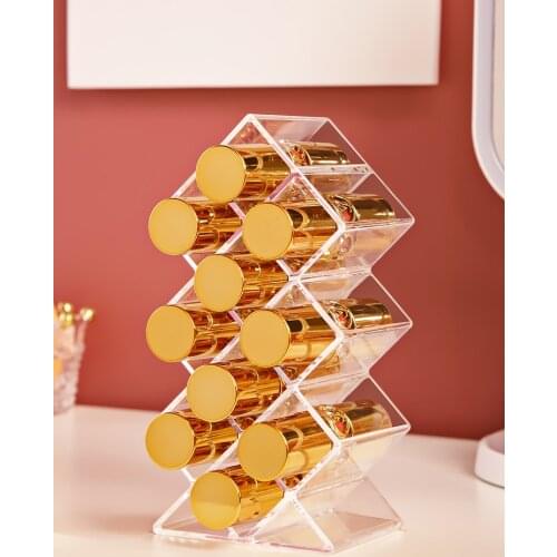 Clear Acrylic 24 Grid Makeup Organizer Storage Box Lipstick Nail Polish Display Stand Holder Cosmetic Jewelry Organizer Box Case