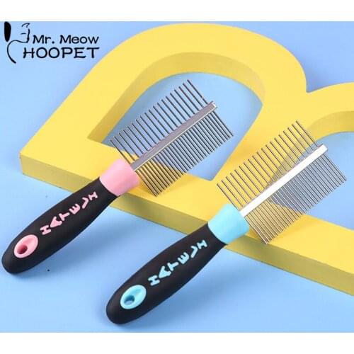 Hoopet Anti-Corrosion Grooming Comb For Big Dogs Grooming And Care Comb For Pet Stainless Steel Double-row Dog Grooming Supplies