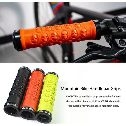 Skeleton Head MTB Handlebar Grips Silicone Gel Lock on Anti Slip Grips for MTB Folding Bike Skull Design Bicycle Parts