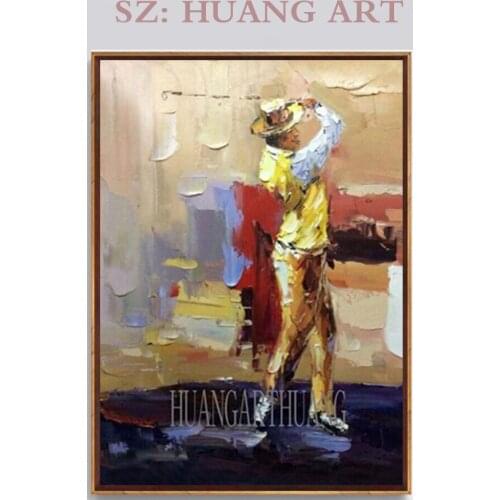 Hand made Brand painting Playing golf New Figures colorful abstract oil painting on canvas good for decorate hous