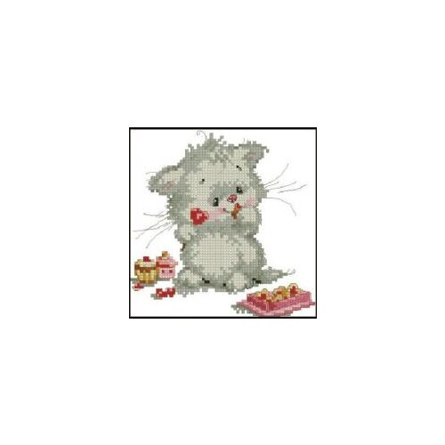Alisa the kitten eating snacks MM200420 cross stitch 11CT 18ct 14ct cotton thread embroidery DIY handmade needlework