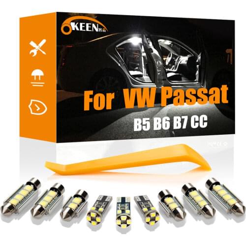 OKEEN Canbus Bulbs For VW Passat B5 B6 B7 CC Sedan Variant 1997-2014 LED Interior Light Kit Indoor Map Dome Trunk Lights