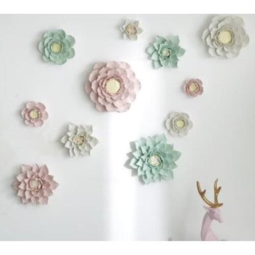 Three-dimensional wall stickers crafts, beautiful lotus, magnolia, creative living room bedroom wall decoration