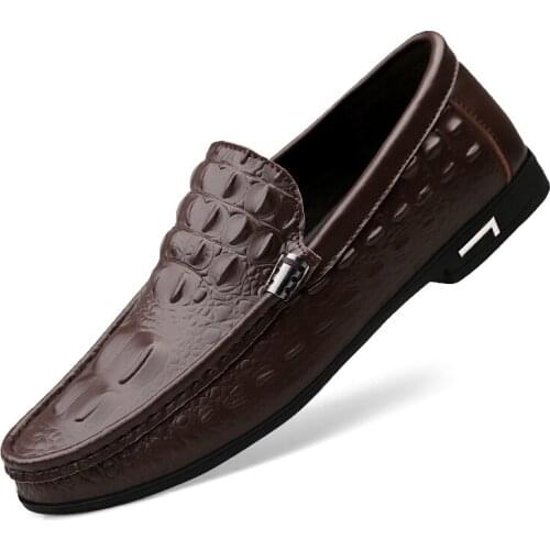 Genuine Men Casual Leather Shoes Men Moccasin Shoes Fashion Leather Shoes Men Italian Mens Loafers Comfort Driving Shoes