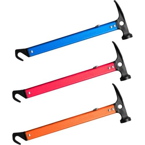 Outdoor Camping Tent Peg Hammer Multifunctional Hiking Fishing Stakes Nail Puller Hammer Mountaineering Climbing Tool