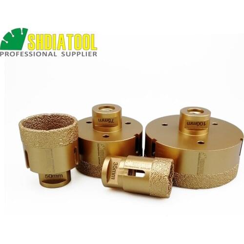 Vacuum brazed diamond drilling core bits with 15MM Diamond height 35/50/75/100mm hole saw M14 connection Drill bits