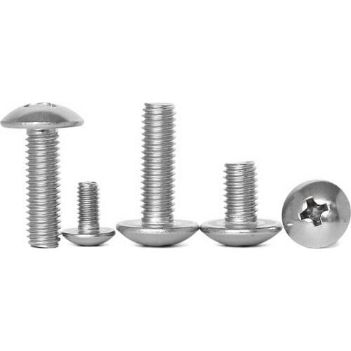 20/50Pcs 304 Stainless Steel Phillips Truss Head Screws M2 M2.5 M3 M4 Cross Recessed Mushroom Head Machine Screw Length 3-80mm