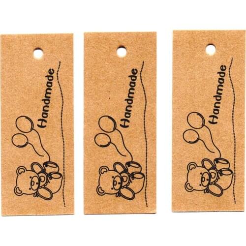 ZERZEEMOOY wholesale DIY ZAKKA homemade Kraft paper tags bookmark mood message card Little bear balloon100pcs/lot 68x28x0.3mm