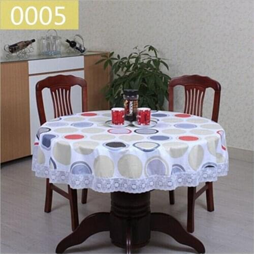 1Pcs Rural style PVC thickening Round tablecloth lace printing tablecloth waterproof and oil table cloth Tea table cloth
