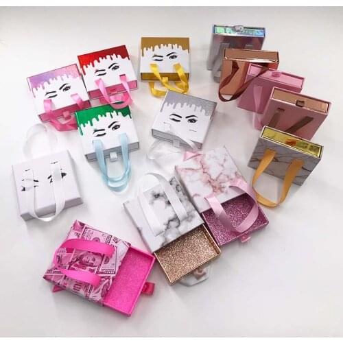 10/30/50/100Pcs Magnetic Square Lashes Boxes For False Mink Eyelashes Dramatic Strip Lashes Custom Private Logo Packaging